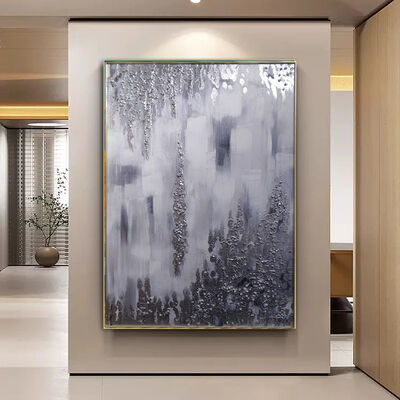 100% Handmade Hand Painted Oil Painting Abstract Landscape Canvas Wall Art with 3D Relief and Customized Size