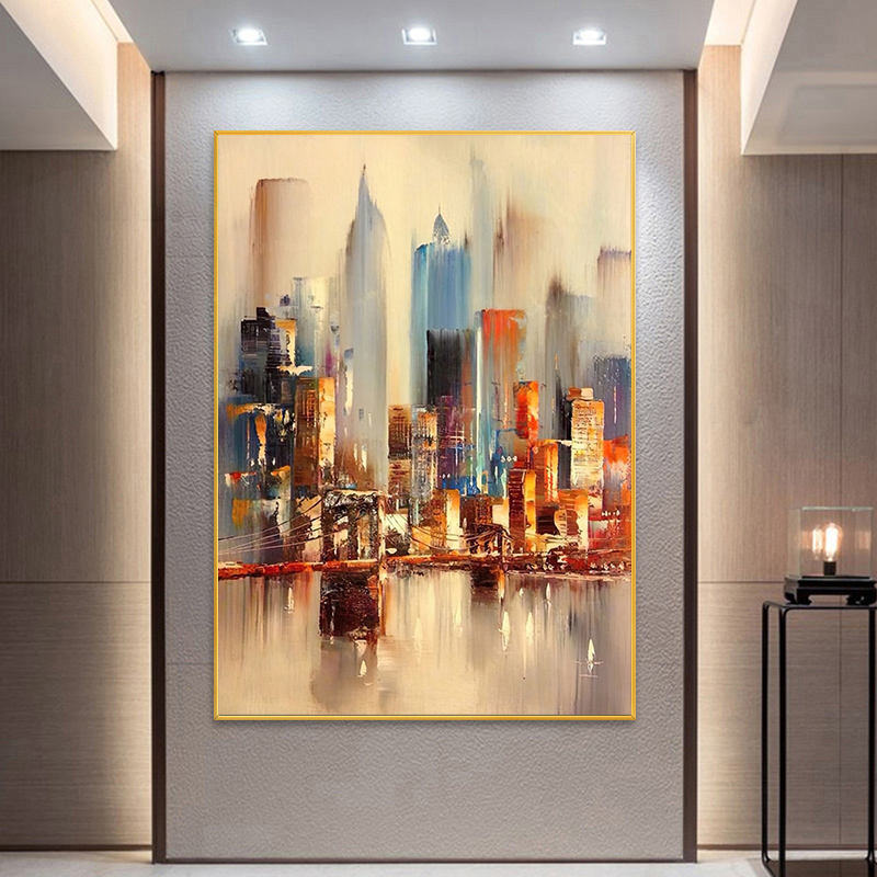 Modern Abstract Hand Painted Oil Painting on Canvas - Customized Size Wall Art with Eco-friendly Acrylics